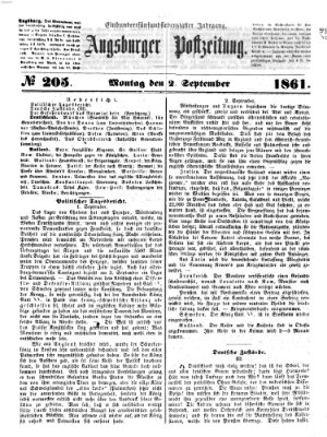 Augsburger Postzeitung Montag 2. September 1861