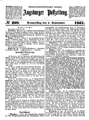 Augsburger Postzeitung Donnerstag 5. September 1861