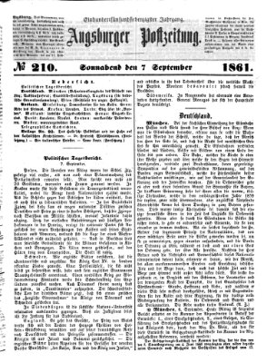 Augsburger Postzeitung Samstag 7. September 1861