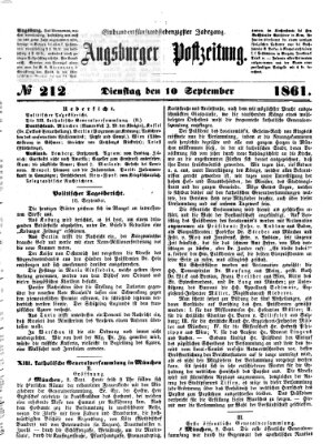 Augsburger Postzeitung Dienstag 10. September 1861