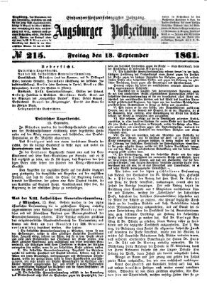 Augsburger Postzeitung Freitag 13. September 1861