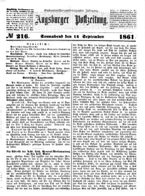 Augsburger Postzeitung Samstag 14. September 1861