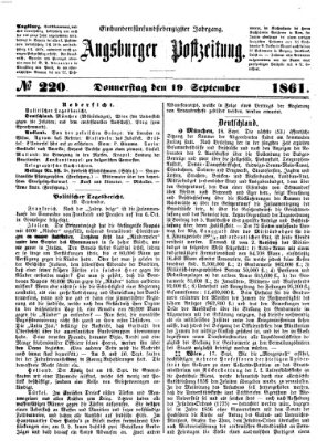 Augsburger Postzeitung Donnerstag 19. September 1861