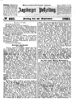 Augsburger Postzeitung Freitag 20. September 1861