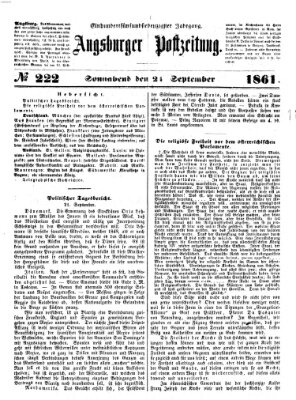 Augsburger Postzeitung Samstag 21. September 1861