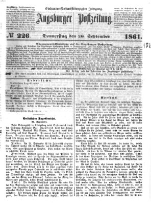 Augsburger Postzeitung Donnerstag 26. September 1861