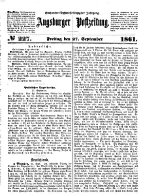 Augsburger Postzeitung Freitag 27. September 1861