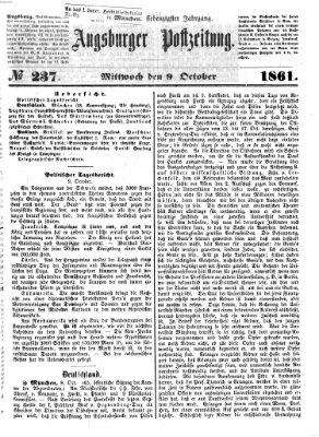 Augsburger Postzeitung Mittwoch 9. Oktober 1861