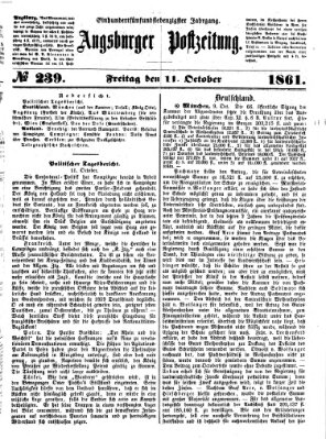 Augsburger Postzeitung Freitag 11. Oktober 1861