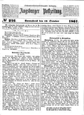 Augsburger Postzeitung Samstag 19. Oktober 1861