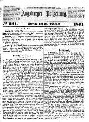 Augsburger Postzeitung Freitag 25. Oktober 1861