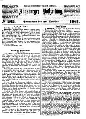 Augsburger Postzeitung Samstag 26. Oktober 1861