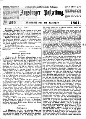 Augsburger Postzeitung Mittwoch 30. Oktober 1861