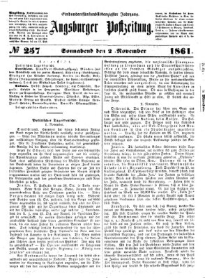 Augsburger Postzeitung Samstag 2. November 1861