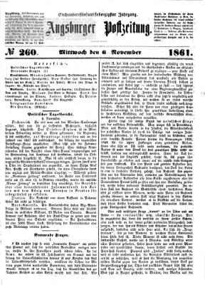 Augsburger Postzeitung Mittwoch 6. November 1861