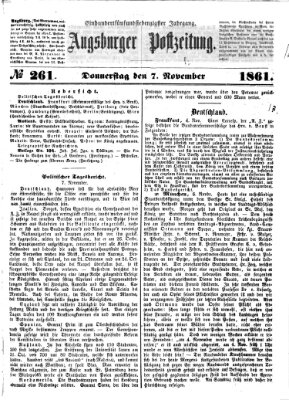 Augsburger Postzeitung Donnerstag 7. November 1861