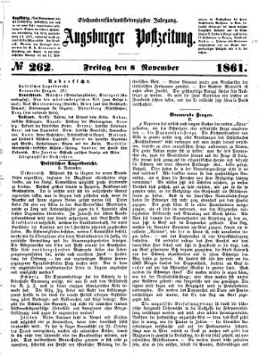 Augsburger Postzeitung Freitag 8. November 1861