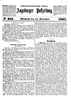 Augsburger Postzeitung Mittwoch 13. November 1861