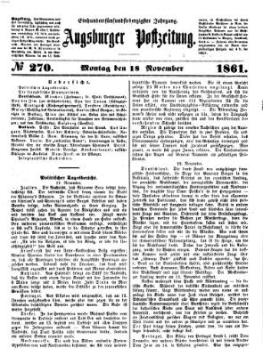 Augsburger Postzeitung Montag 18. November 1861