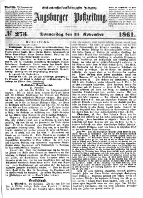 Augsburger Postzeitung Donnerstag 21. November 1861