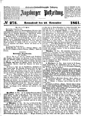 Augsburger Postzeitung Samstag 23. November 1861