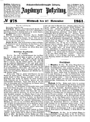 Augsburger Postzeitung Mittwoch 27. November 1861