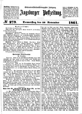 Augsburger Postzeitung Donnerstag 28. November 1861