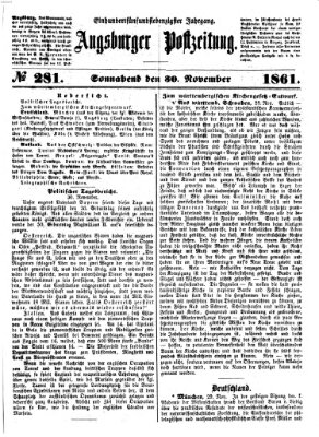 Augsburger Postzeitung Samstag 30. November 1861