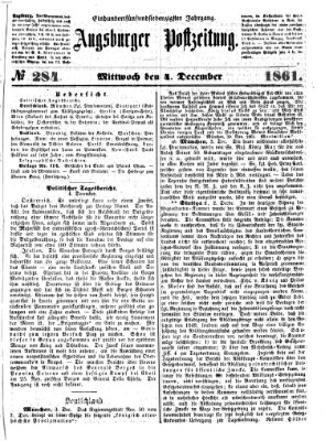 Augsburger Postzeitung Mittwoch 4. Dezember 1861