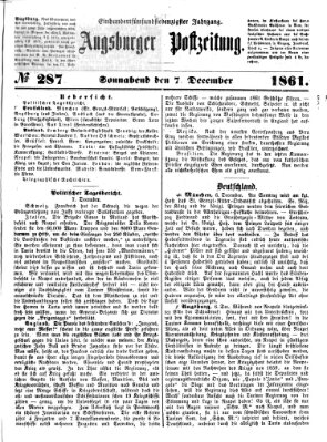 Augsburger Postzeitung Samstag 7. Dezember 1861