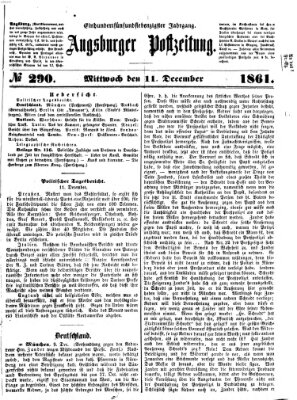 Augsburger Postzeitung Mittwoch 11. Dezember 1861