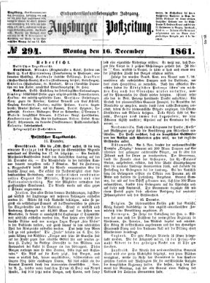 Augsburger Postzeitung Montag 16. Dezember 1861