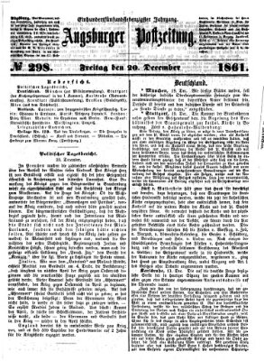 Augsburger Postzeitung Freitag 20. Dezember 1861