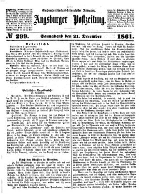 Augsburger Postzeitung Samstag 21. Dezember 1861