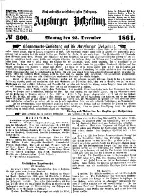 Augsburger Postzeitung Montag 23. Dezember 1861