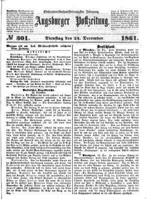 Augsburger Postzeitung Dienstag 24. Dezember 1861