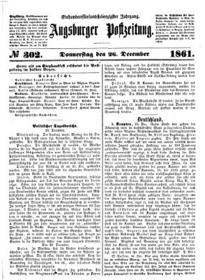 Augsburger Postzeitung Donnerstag 26. Dezember 1861