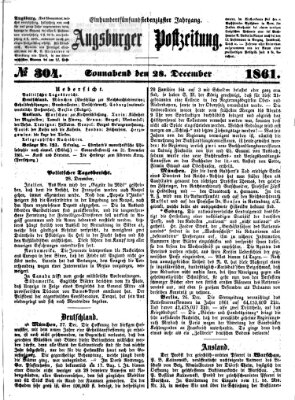 Augsburger Postzeitung Samstag 28. Dezember 1861