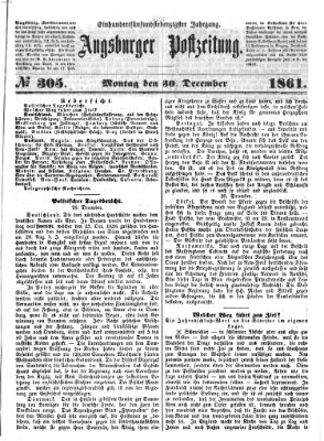 Augsburger Postzeitung Montag 30. Dezember 1861