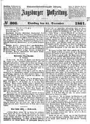 Augsburger Postzeitung Dienstag 31. Dezember 1861