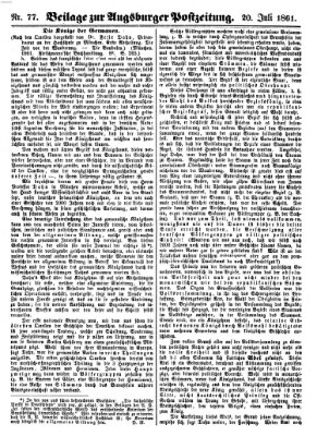 Augsburger Postzeitung Samstag 20. Juli 1861