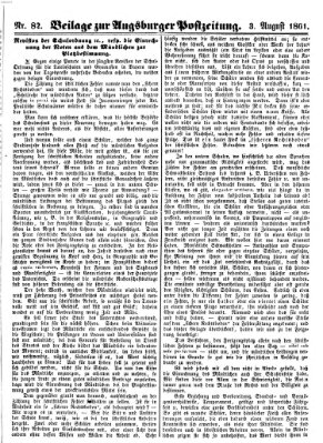 Augsburger Postzeitung Samstag 3. August 1861