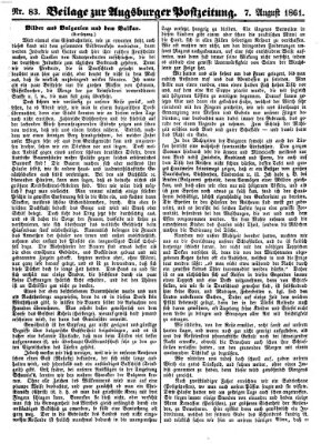 Augsburger Postzeitung Mittwoch 7. August 1861