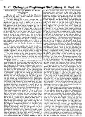 Augsburger Postzeitung Donnerstag 22. August 1861