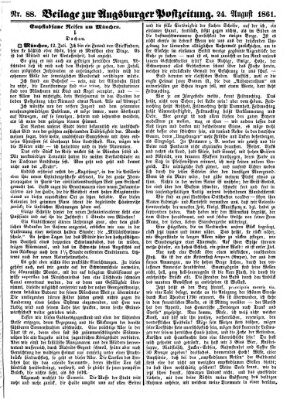 Augsburger Postzeitung Samstag 24. August 1861