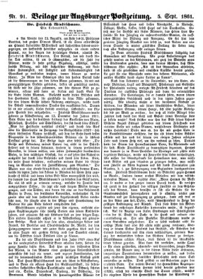 Augsburger Postzeitung Donnerstag 5. September 1861