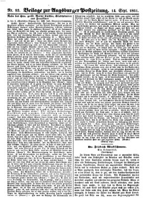 Augsburger Postzeitung Samstag 14. September 1861