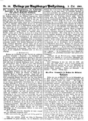 Augsburger Postzeitung Donnerstag 3. Oktober 1861