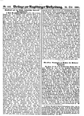 Augsburger Postzeitung Freitag 25. Oktober 1861