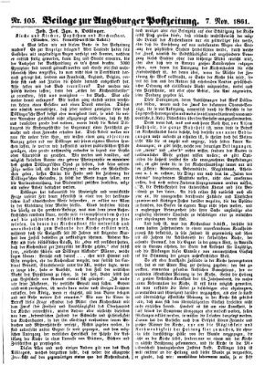 Augsburger Postzeitung Donnerstag 7. November 1861